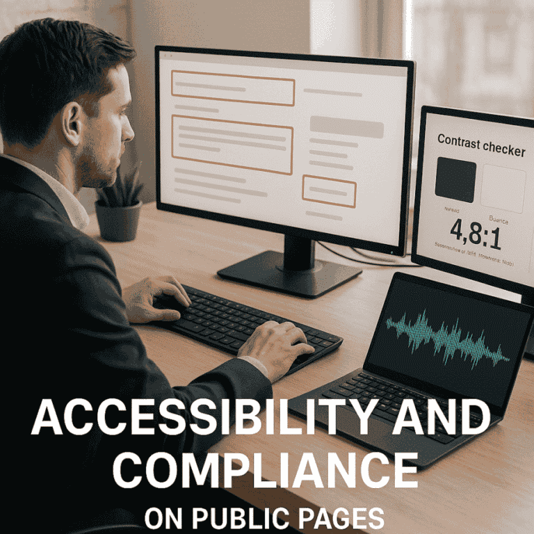 Acessibilidade e compliance em paginas publicas